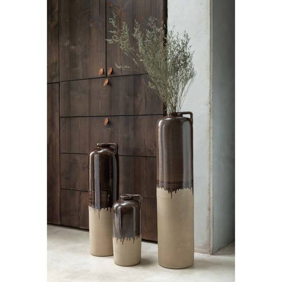Vase Design en Céramique "Droplet" 68cm Marron - Image 2