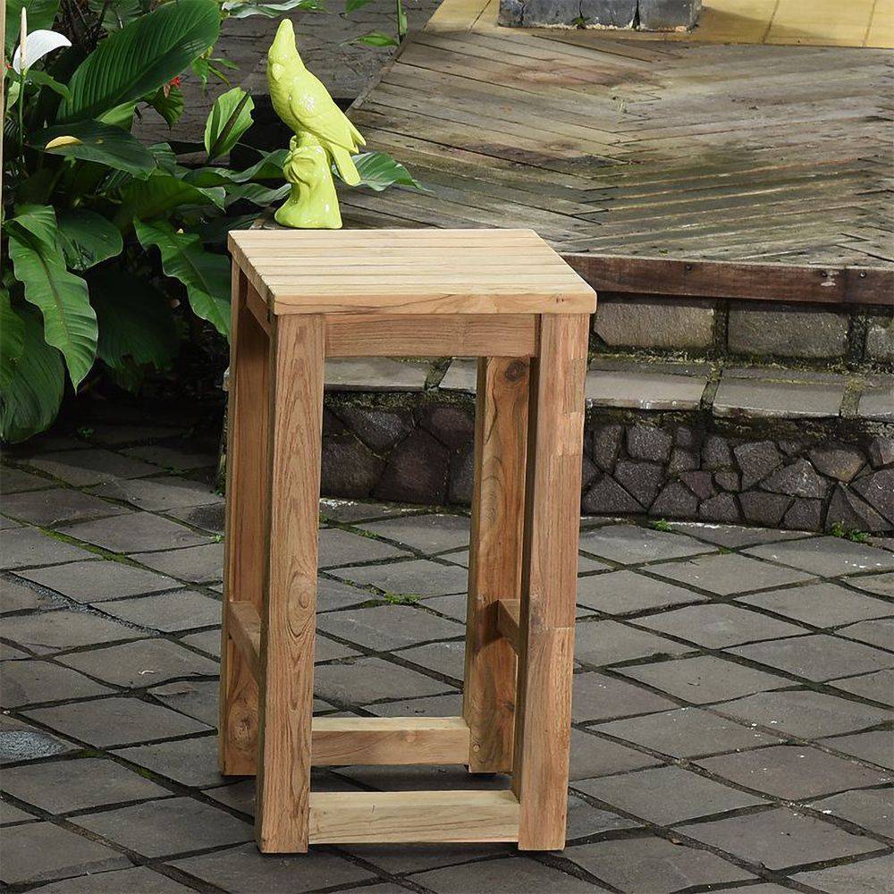 Tabouret haut en teck recyclé Toscagne - Gecko Jardin - Imagen 1
