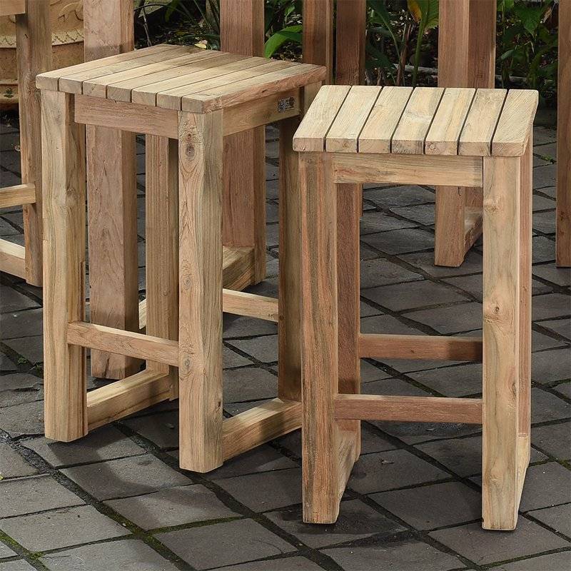 Tabouret haut en teck recyclé Toscagne - Gecko Jardin - Imagen 5