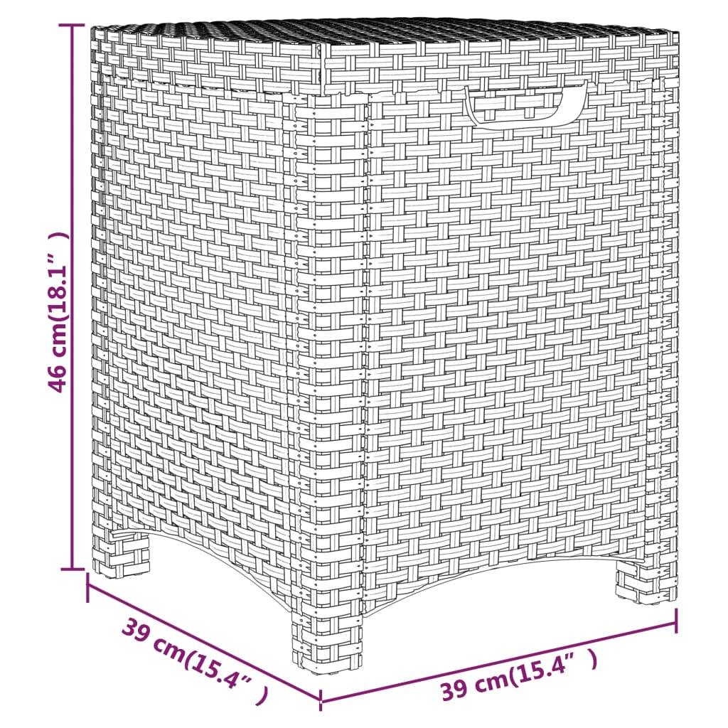 Helloshop26 - Coffre boîte meuble de jardin rangement 39 x 39 x 46 cm rotin pp marron - Imagen 6