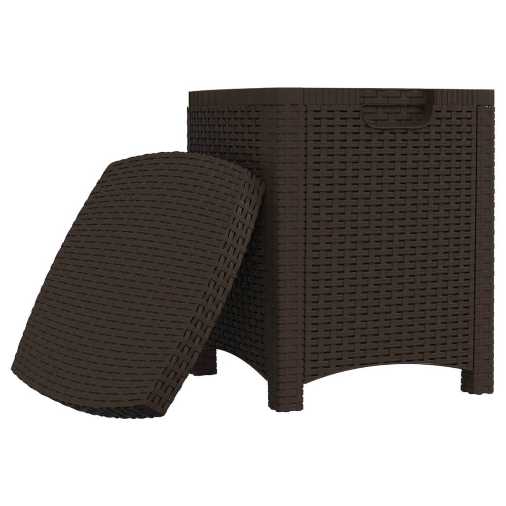 Helloshop26 - Coffre boîte meuble de jardin rangement 39 x 39 x 46 cm rotin pp marron - Imagen 4