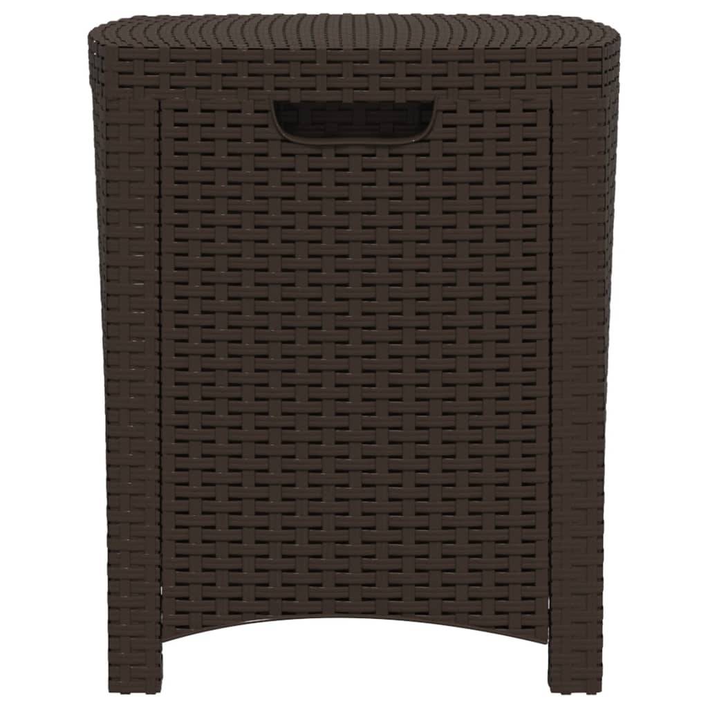 Helloshop26 - Coffre boîte meuble de jardin rangement 39 x 39 x 46 cm rotin pp marron - Imagen 2