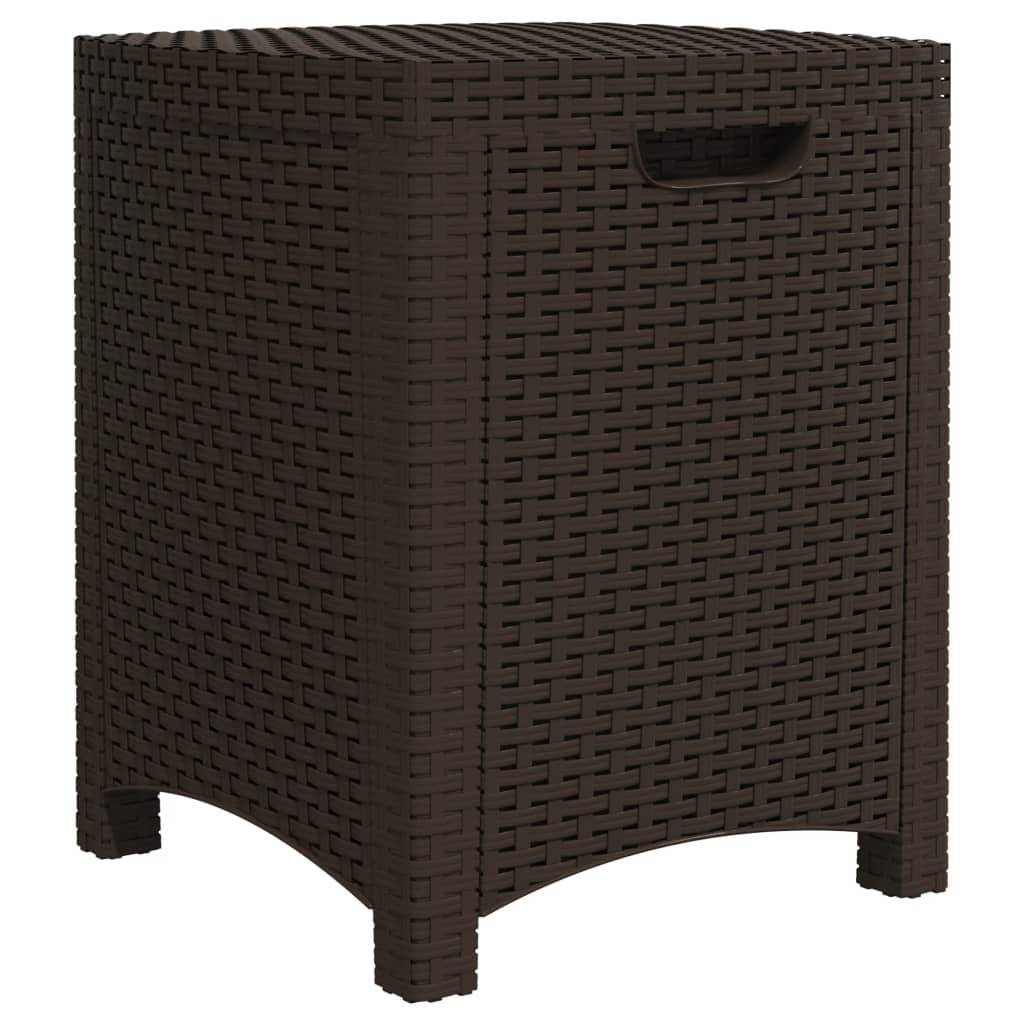 Helloshop26 - Coffre boîte meuble de jardin rangement 39 x 39 x 46 cm rotin pp marron - Imagen 1