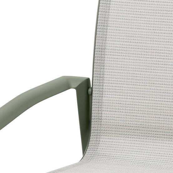 Hesperide - Fauteuil de jardin empilable "Axant" vert olive & vert laurier aluminium et texaline Hespéride - Image 4