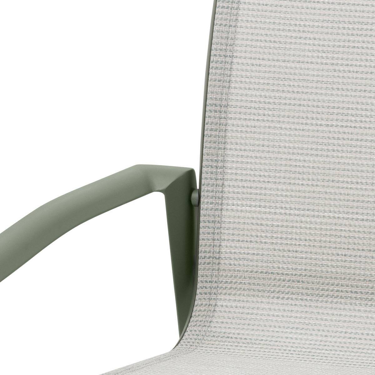 Hesperide - Fauteuil de jardin empilable "Axant" vert olive & vert laurier aluminium et texaline Hespéride - Image 4