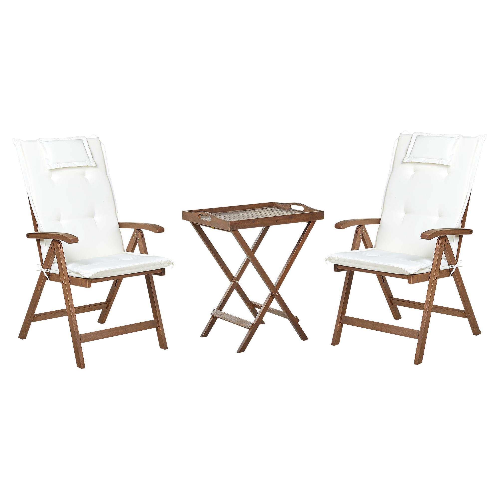 Beliani - Set de bistrot Acacia Blanc cassé AMANTEA Beliani - Imagen 1