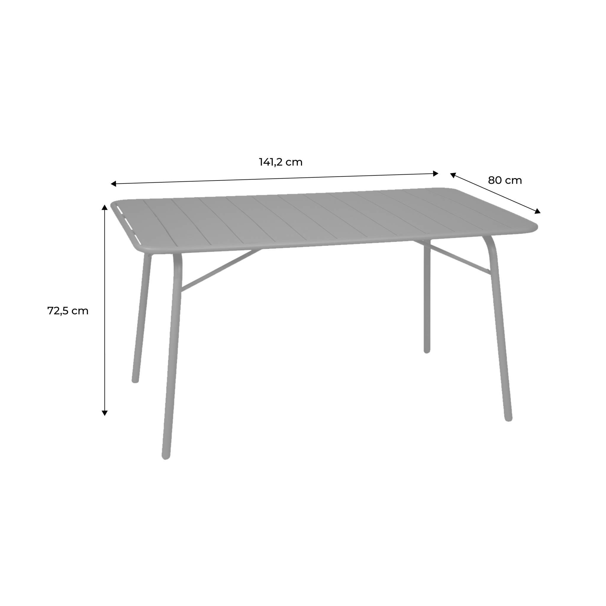 sweeek - Table de jardin pliante métal 6 places. marine. Amelia. 140x80 cm. traitement antirouille. lattes et bords arrondis | sweeek - Image 3