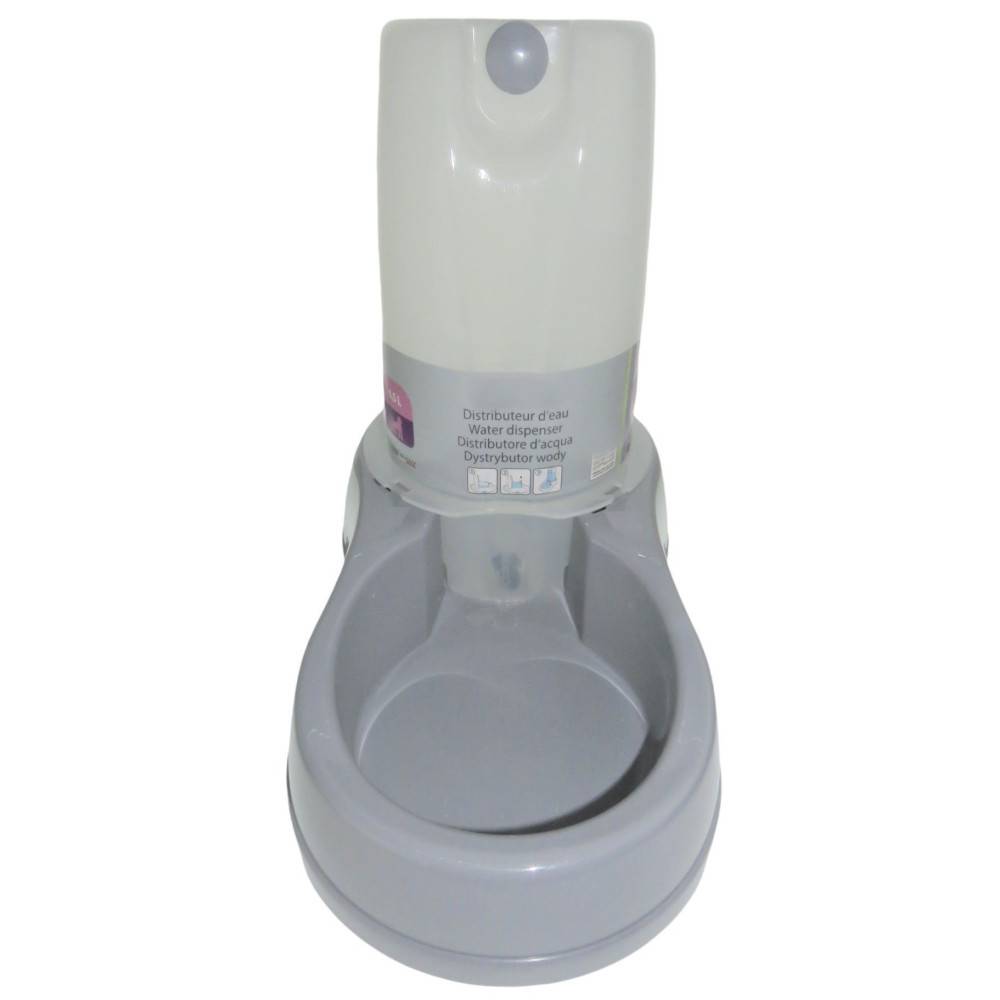 Dispensador de agua 6.5 litros, gris de plástico, para perro - Imagen 2