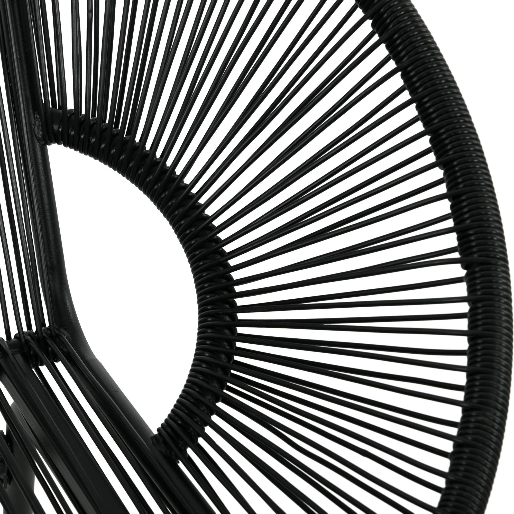 Banquette de jardin résine tressée noir 132 x 72 x 83 cm - PANGIVO - Image 10