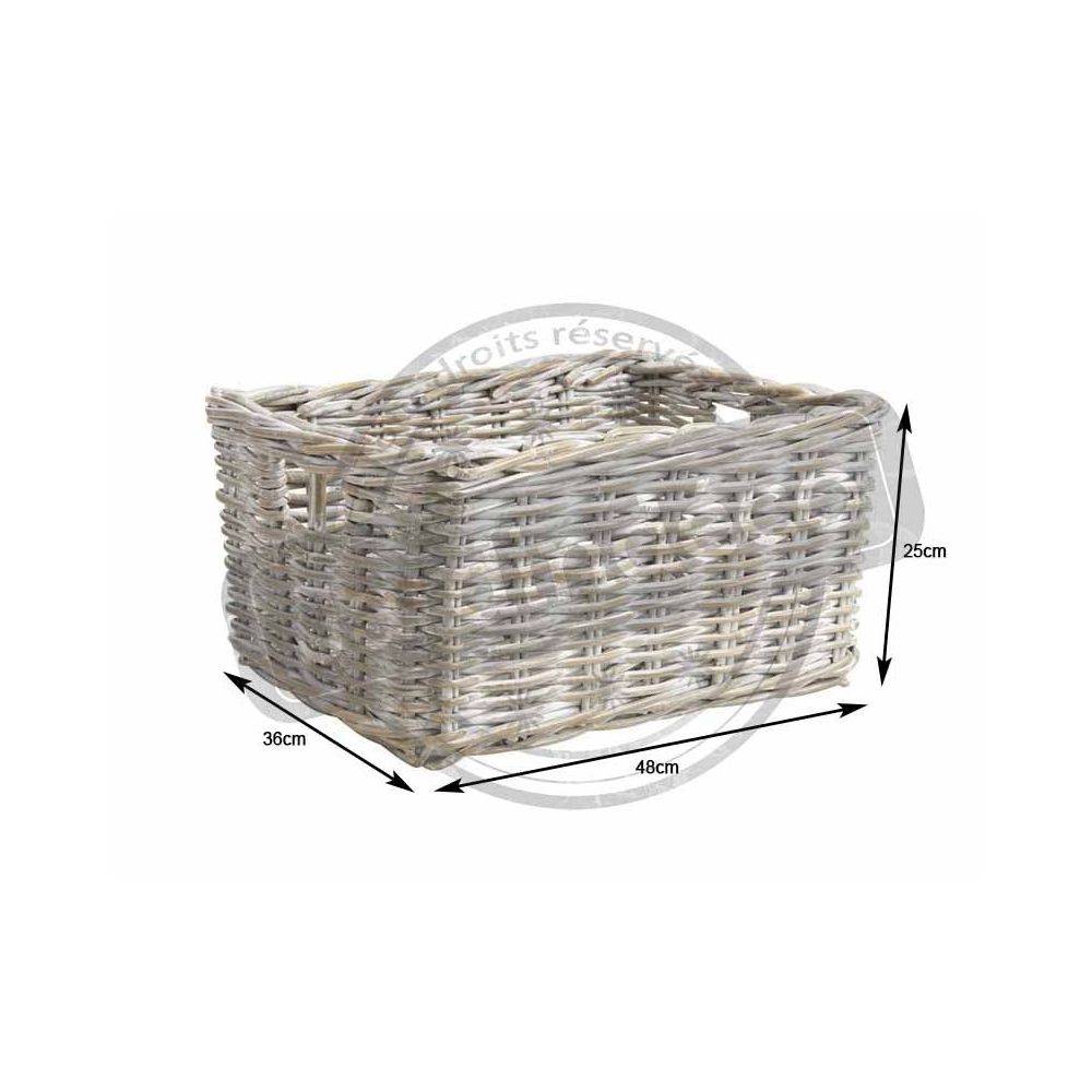 Aubry Gaspard - Corbeille de rangement en poelet patiné Longueur 48cm - Imagen 2