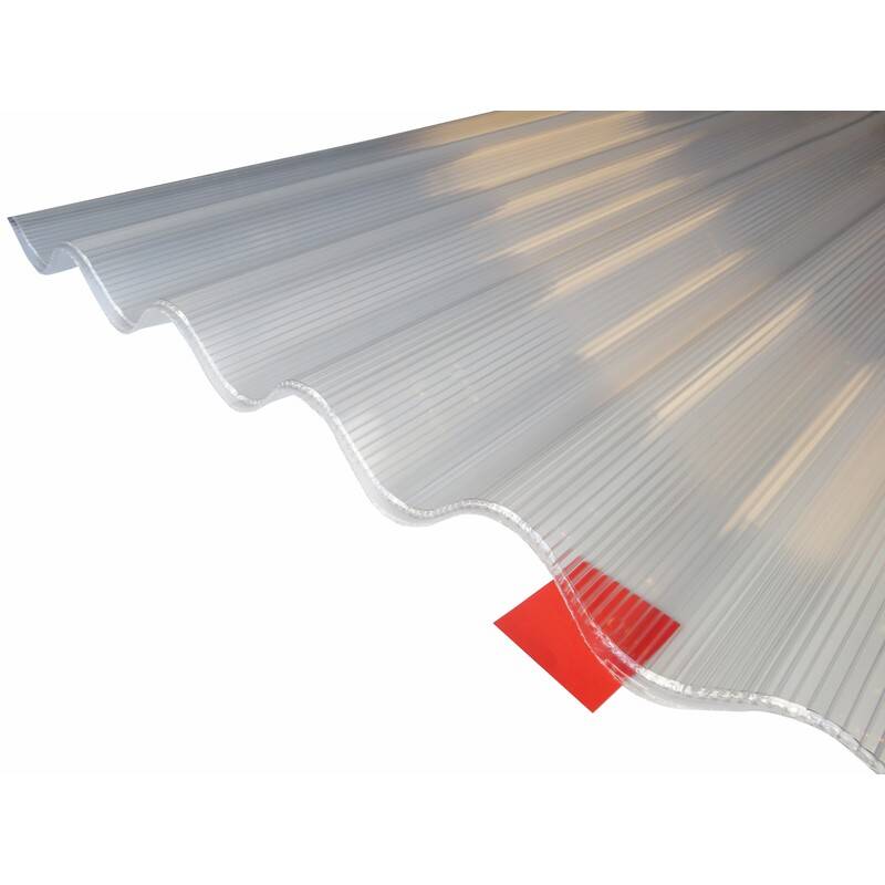 Plaque polycarbonate ondulé alvéolaire 6mm GO (177/51 mm) - Clair, 92cm x 2.5m - Image 3