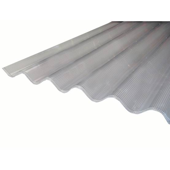 Plaque polycarbonate ondulé alvéolaire 6mm GO (177/51 mm) - Clair, 92cm x 2.5m - Image 1