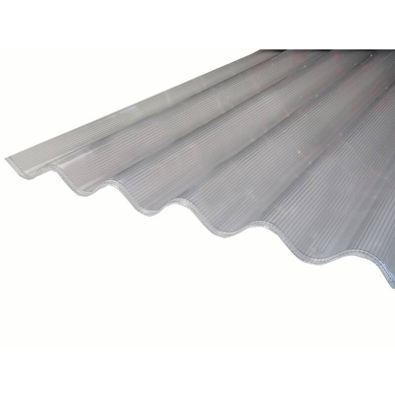 Plaque polycarbonate ondulé alvéolaire 6mm GO (177/51 mm) - Clair, 92cm x 2.5m