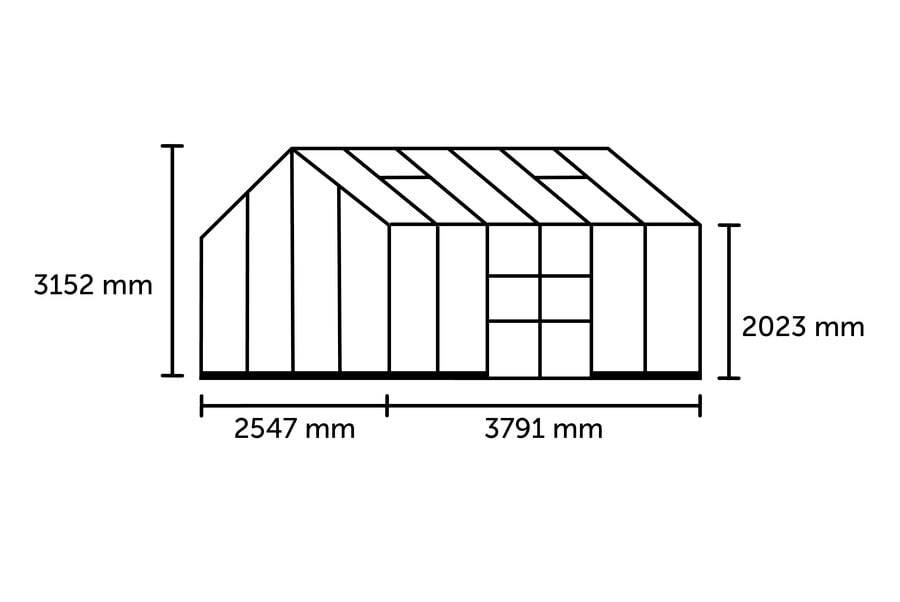 Halls - Serre en verre trempé 9,7 m² ICON Planthouse 8 + embase, vert - Halls - Image 6