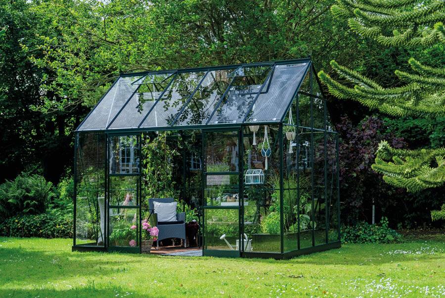 Halls - Serre en verre trempé 9,7 m² ICON Planthouse 8 + embase, vert - Halls - Image 2
