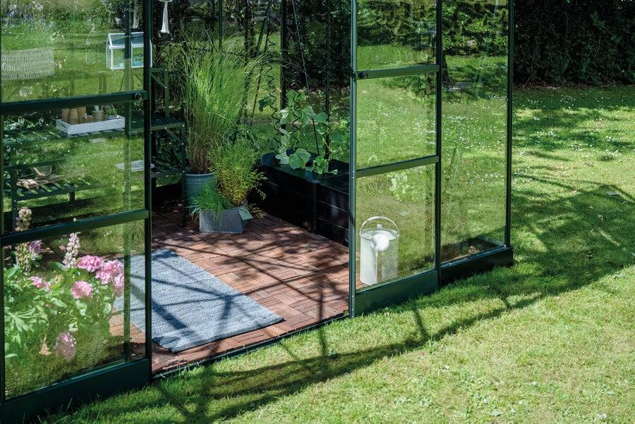 Halls - Serre en verre trempé 9,7 m² ICON Planthouse 8 + embase, vert - Halls - Image 4