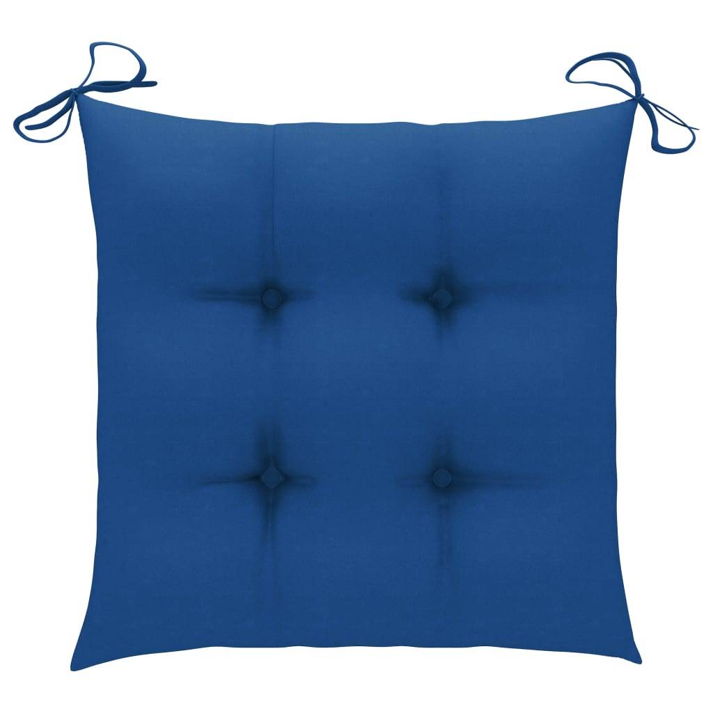 Lot de 2 chaises de jardin bois de teck bleu 50 x 53 x 90 cm - PANGIVO - Image 8