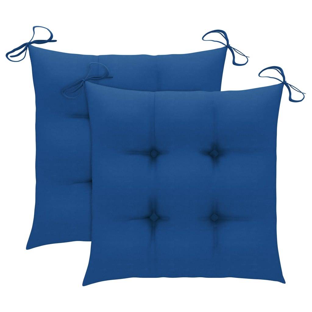 Lot de 2 chaises de jardin bois de teck bleu 50 x 53 x 90 cm - PANGIVO - Image 6