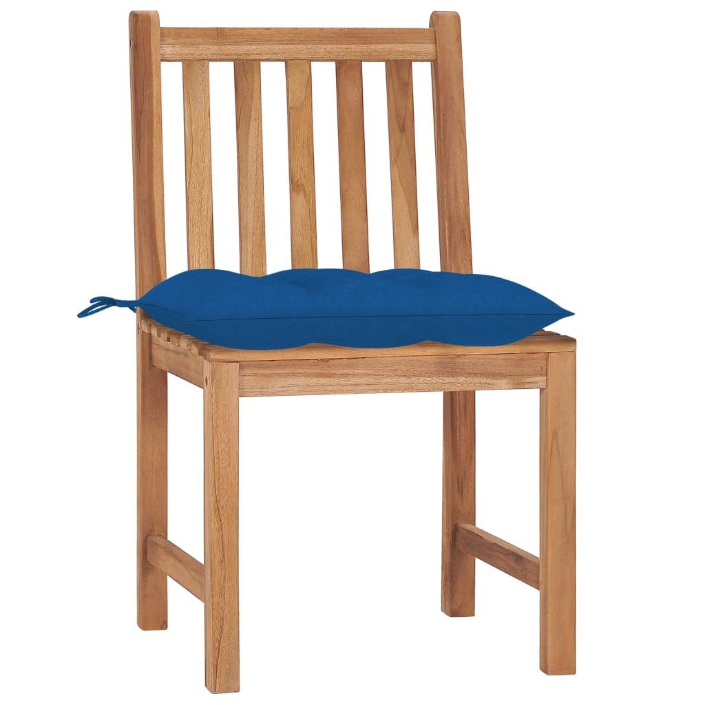 Lot de 2 chaises de jardin bois de teck bleu 50 x 53 x 90 cm - PANGIVO - Image 2
