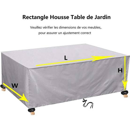 IntiMeg - Housse Salon de Jardin 420D Oxford Tissu Housse de Protection pour Mobilier Housse de Table de Jardin Imperméable Bâche de Protection avec C IntiMeg - Image 2