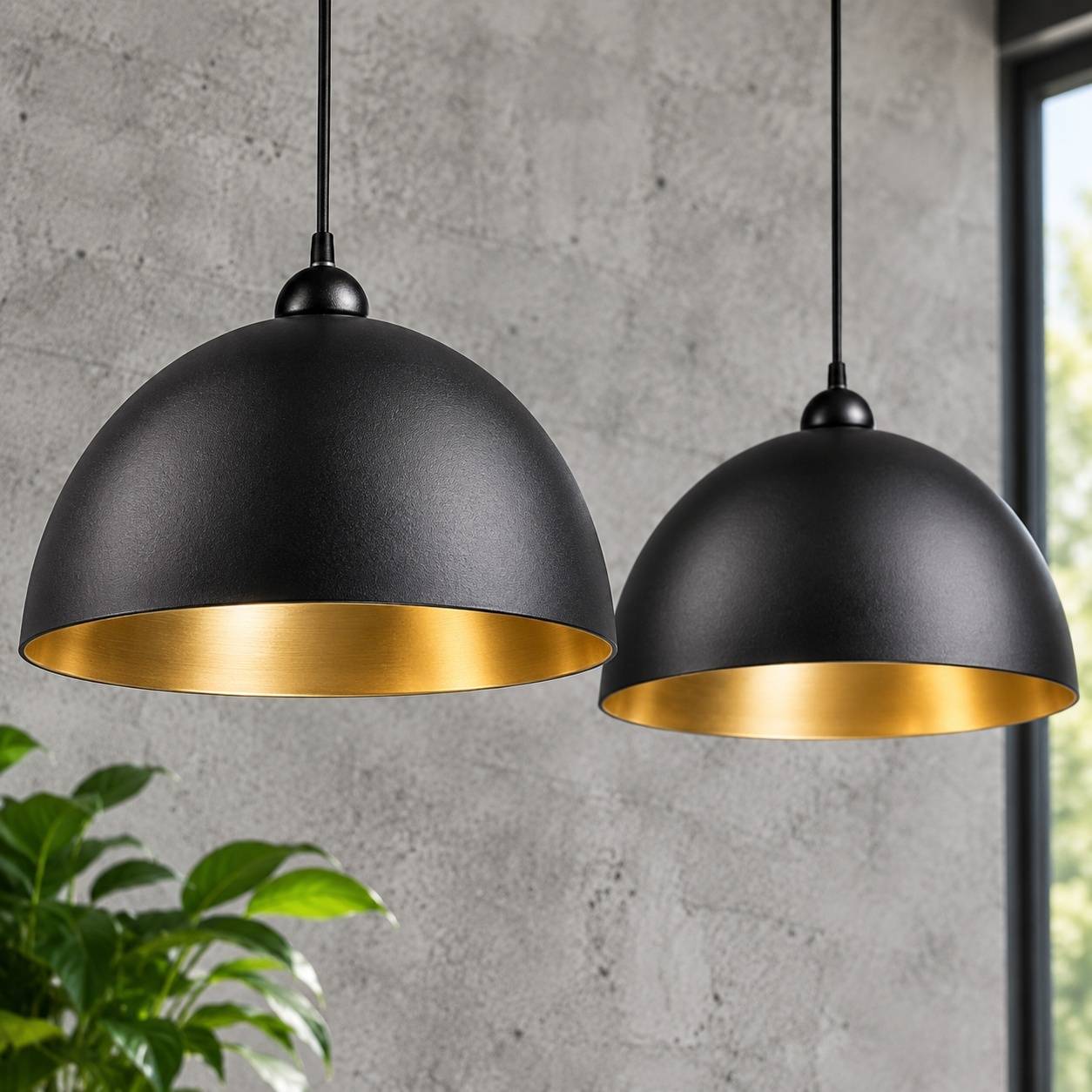 Suspension Industrielle Vintage Métal Noir Lot de 2 - Image 3