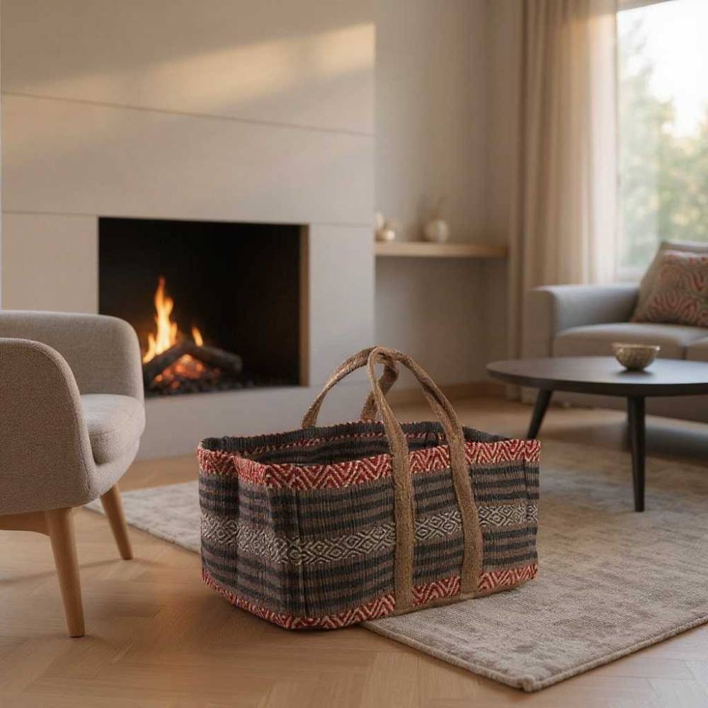 Aubry Gaspard - Sac à bûches en toile de jute épaisse Pampa - Imagen 2