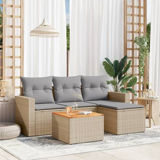 Salon de jardin avec coussins 9 pcs beige résine tressée vidaXL 3227577 - Gamm vert Salon de jardin avec coussins 9 pcs beige résine tressée vidaXL 3227577 - Gamm vert