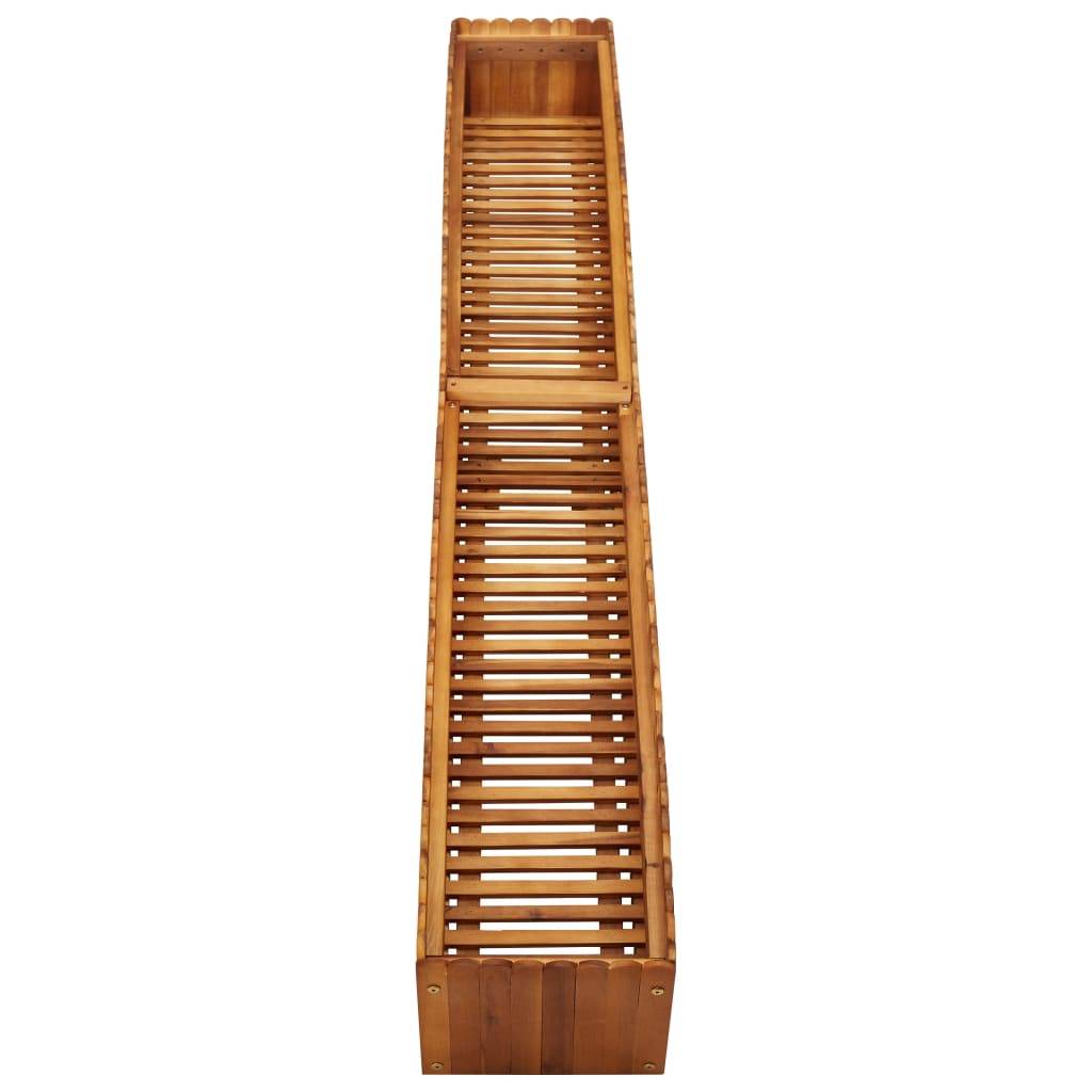 Helloshop26 - Jardinière lit surélevé plantes fleurs jardin 200 x 30 x 25 cm bois massif d'acacia - Imagen 4