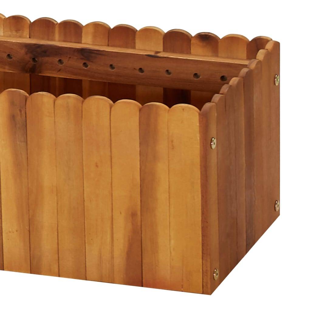 Helloshop26 - Jardinière lit surélevé plantes fleurs jardin 200 x 30 x 25 cm bois massif d'acacia - Imagen 5