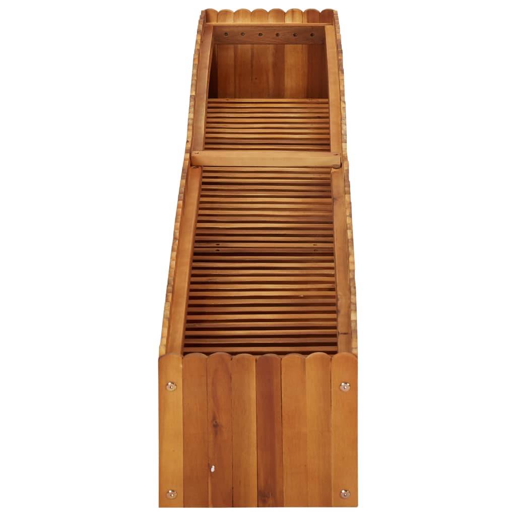 Helloshop26 - Jardinière lit surélevé plantes fleurs jardin 200 x 30 x 25 cm bois massif d'acacia - Imagen 3