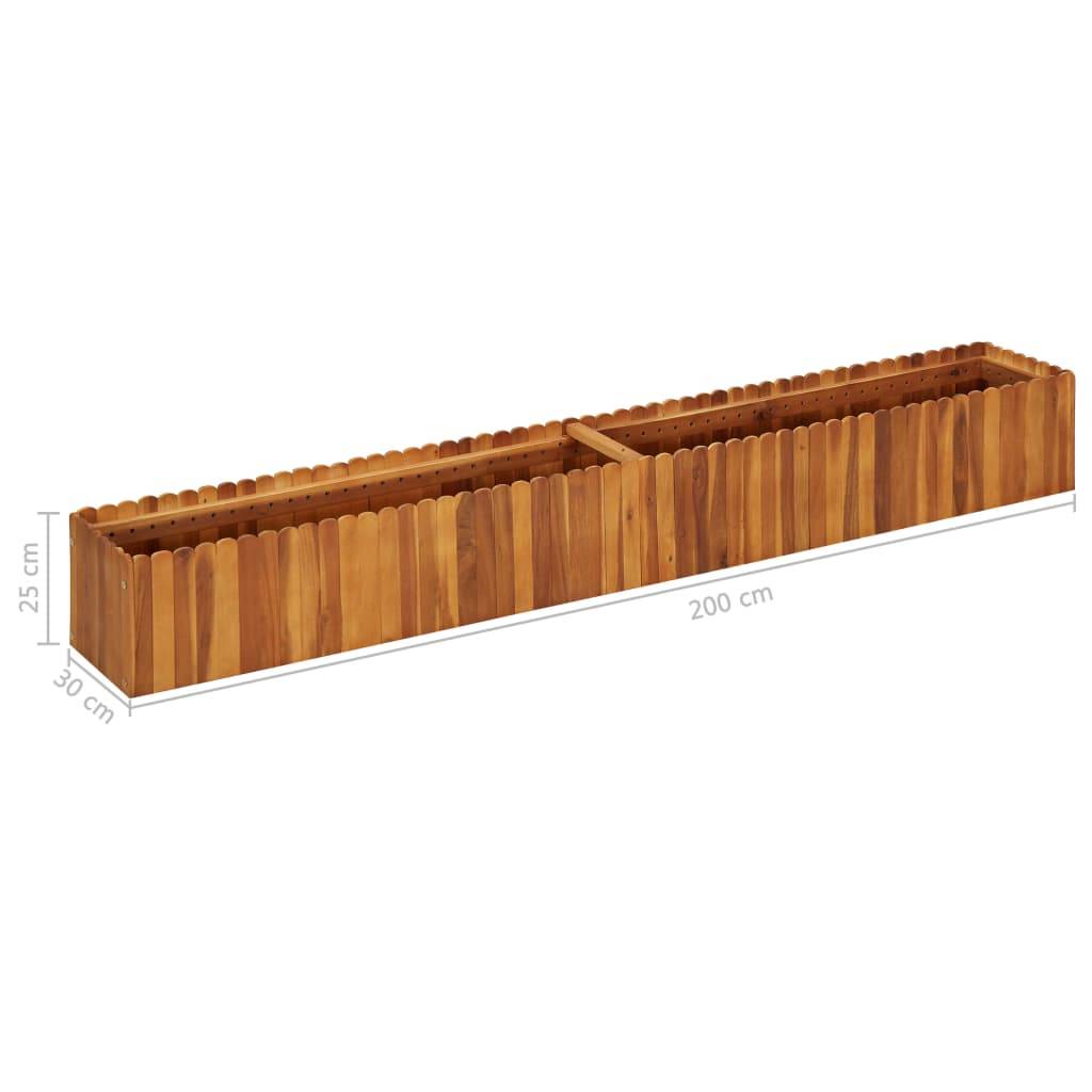 Helloshop26 - Jardinière lit surélevé plantes fleurs jardin 200 x 30 x 25 cm bois massif d'acacia - Imagen 6