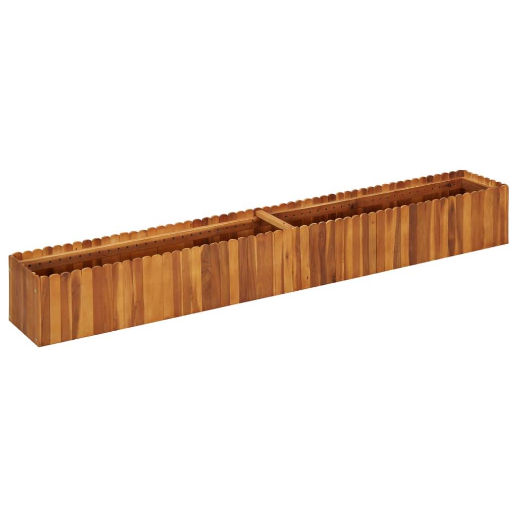 Helloshop26 - Jardinière lit surélevé plantes fleurs jardin 200 x 30 x 25 cm bois massif d'acacia - Imagen 1