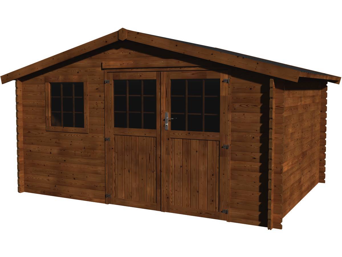 Decor et Jardin - Abri Jardin Bois "valerian" - 11.86 M² - 3.98 X 2.98 X 2.29 M - 34 Mm - Traité Marron -decor Et Jardin - Imagen 1