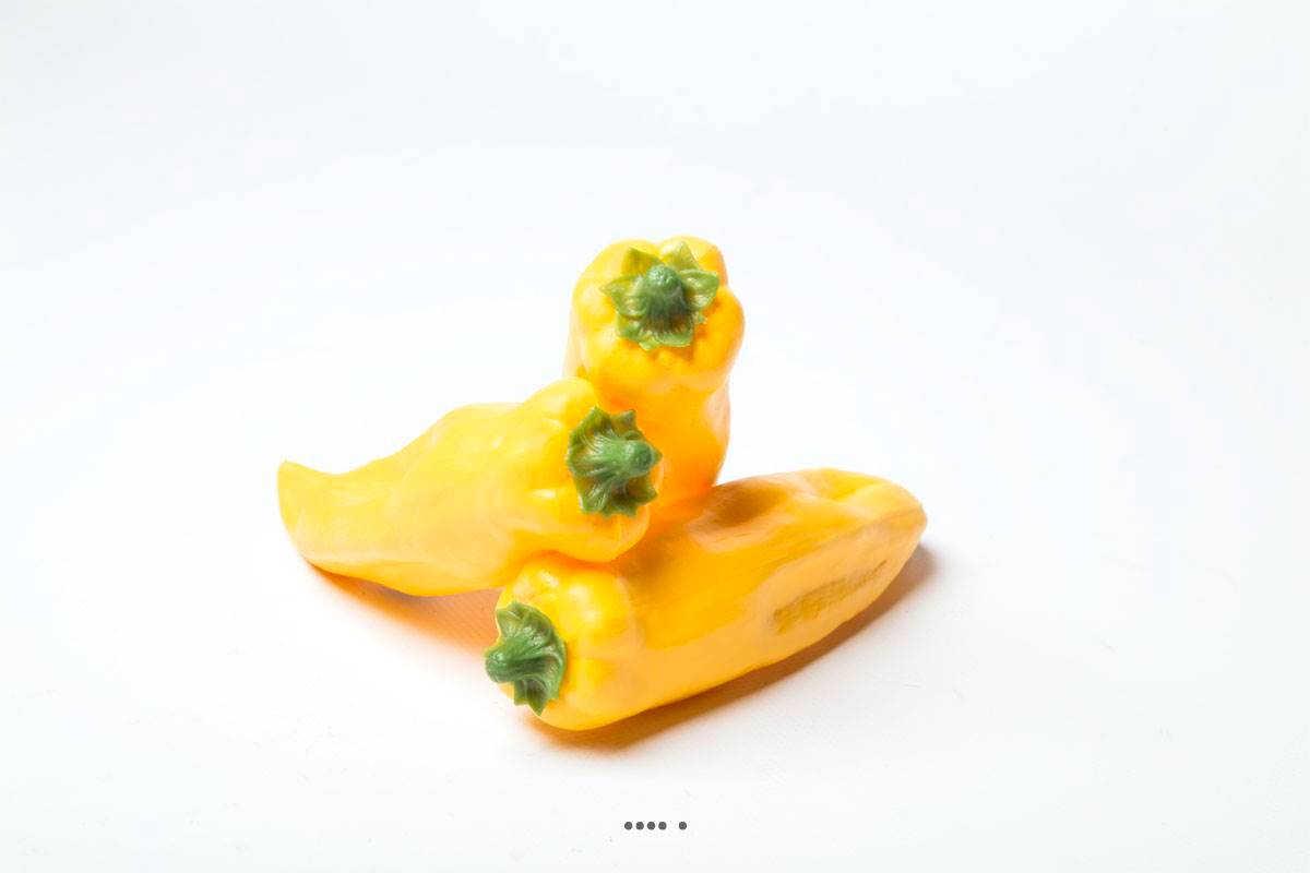 Piment jaune artificiel en lot de 3 en Plastique soufflé L 160x40 mm - Image 2
