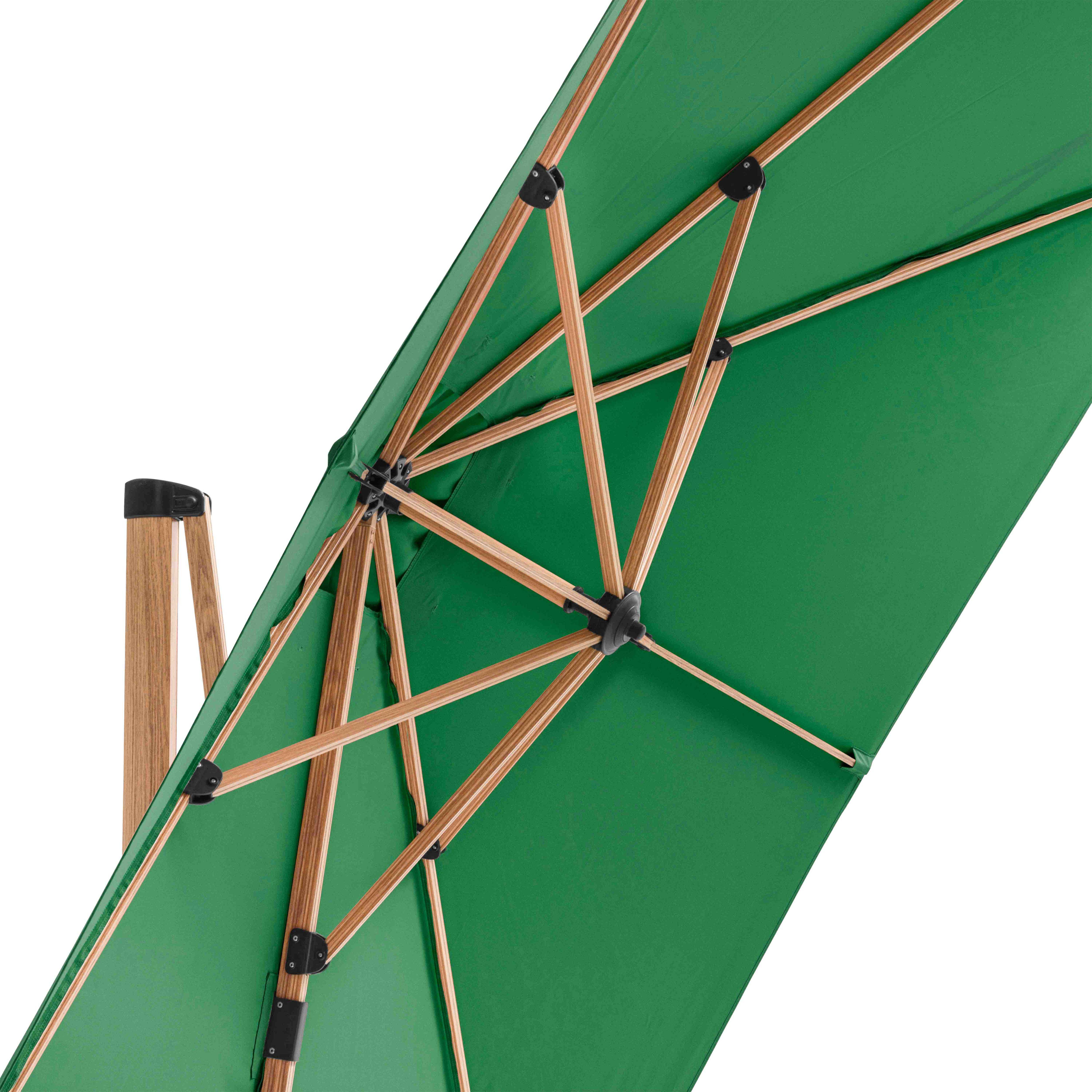 Oviala - Parasol déporté 3x3m et dalle à lester sur roues effet bois cactus Brescia - Oviala - Imagen 4