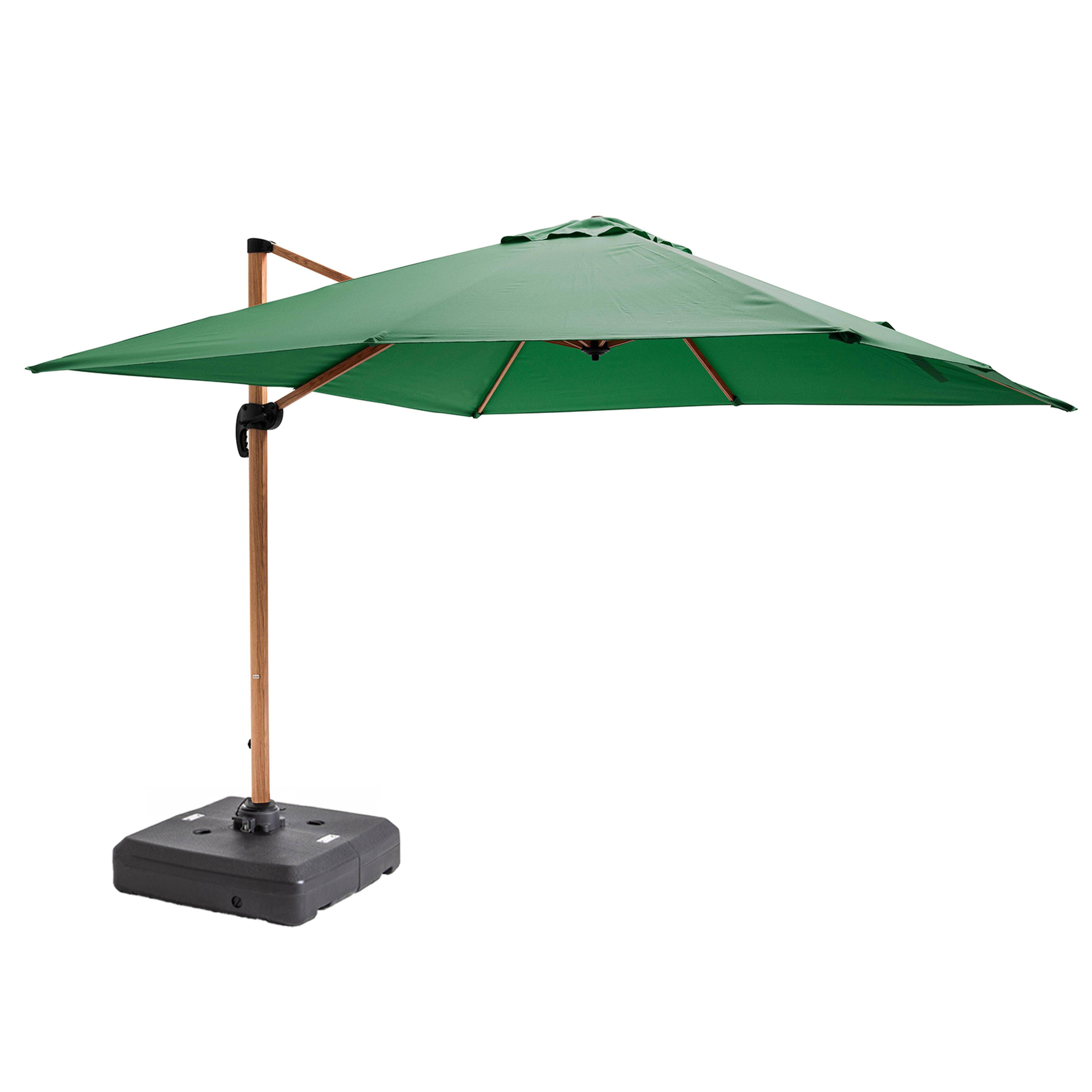 Oviala - Parasol déporté 3x3m et dalle à lester sur roues effet bois cactus Brescia - Oviala - Imagen 1
