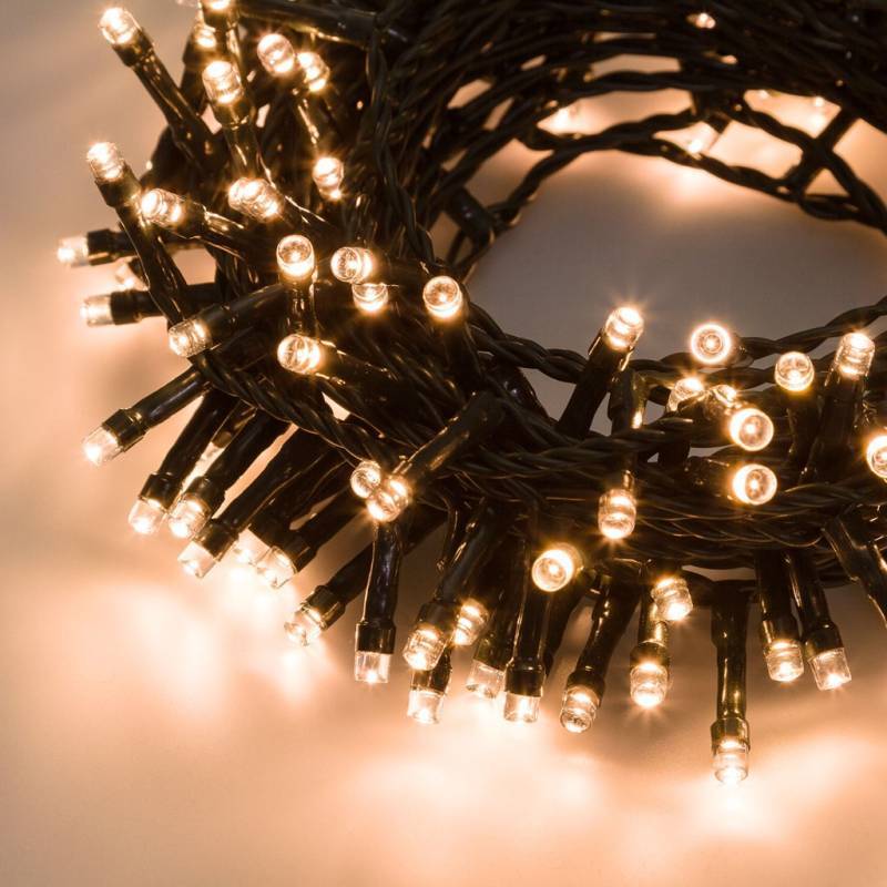 Lotti - Guirlande lumineuse 5M 100 LED blanc chaud 8 modes Timer câble vert 24V IP44 Lotti - Imagen 4