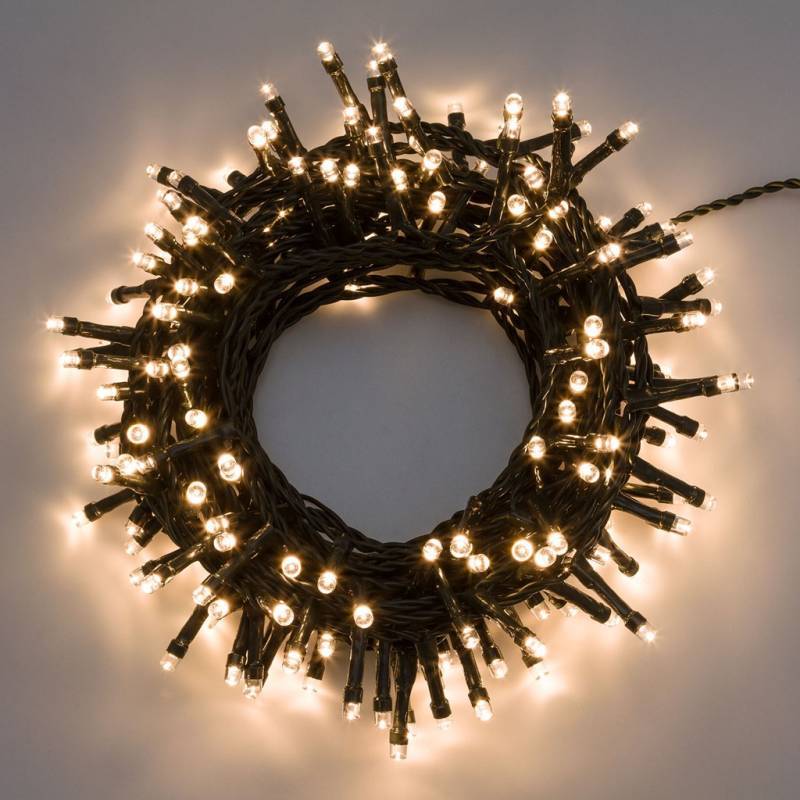 Lotti - Guirlande lumineuse 5M 100 LED blanc chaud 8 modes Timer câble vert 24V IP44 Lotti - Imagen 6