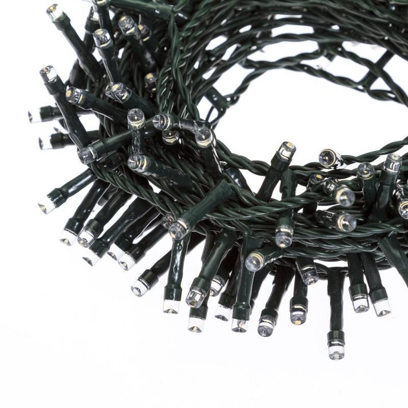 Lotti - Guirlande lumineuse 5M 100 LED blanc chaud 8 modes Timer câble vert 24V IP44 Lotti - Imagen 5