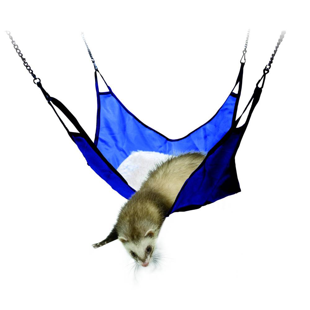Hamac en tissu bleu  42 x 42 cm pour Furets - Image 1
