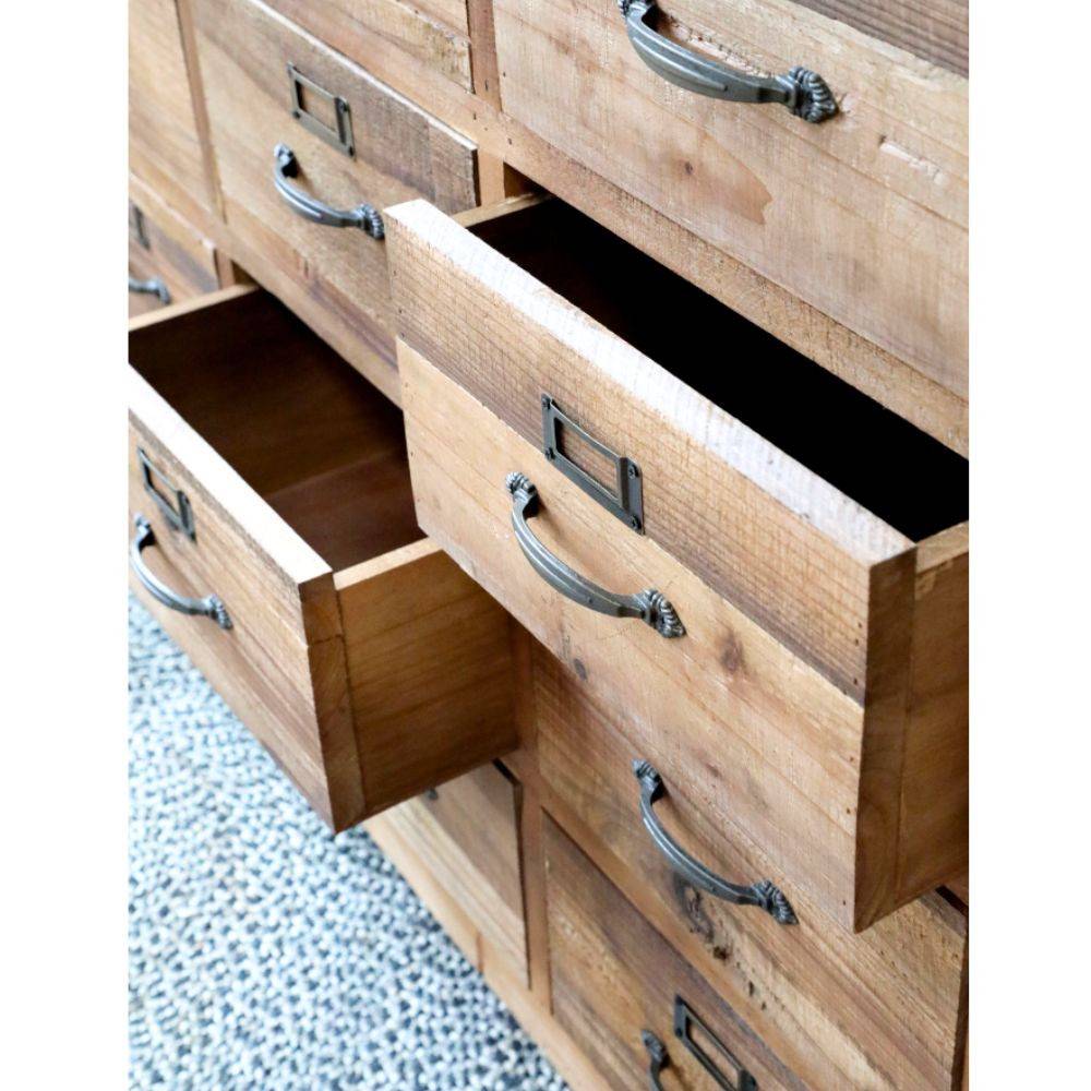 Chemin De Campagne - Comptoir buffet d'épicerie en bois marron et fer noir 156 x38.5 x75 cm Chemin de campagne - Imagen 3