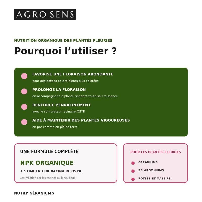 Nutri Géraniums - Engrais liquide pour géraniums - 1 litre (500 litres de préparation) - Image 2