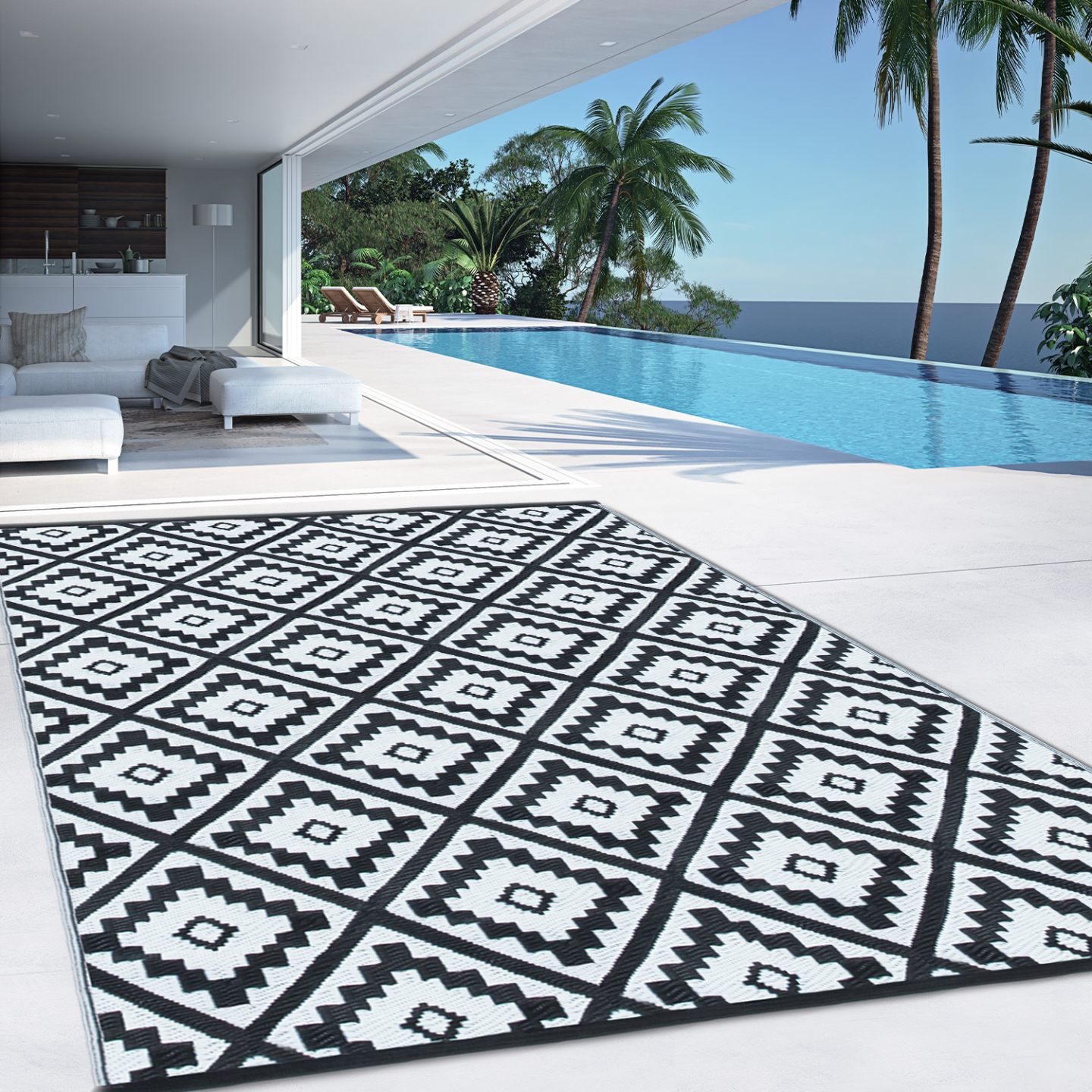 Tapis extérieur BAHAMAS noir 160 x 260 CM - Image 3