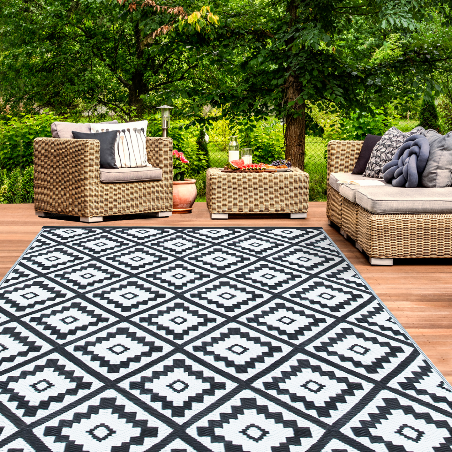 Tapis extérieur BAHAMAS noir 160 x 260 CM - Image 1
