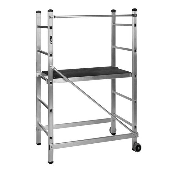 Echafaudage roulant Hauteur 3m - Échelle Échafaudage de Travail Aluminium Charge 120Kg - Travaux Bricolage Chantier Jardin VITO - Imagen 1