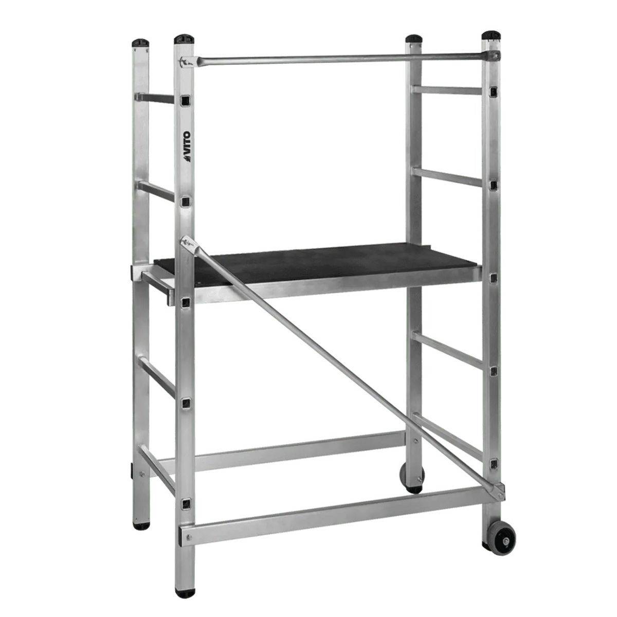 Echafaudage roulant Hauteur 3m - Échelle Échafaudage de Travail Aluminium Charge 120Kg - Travaux Bricolage Chantier Jardin VITO - Imagen 1