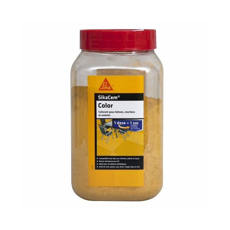 Colorant en poudre pour ciment, chaux et plâtre Sikacem Color 400g - Jaune SIKA