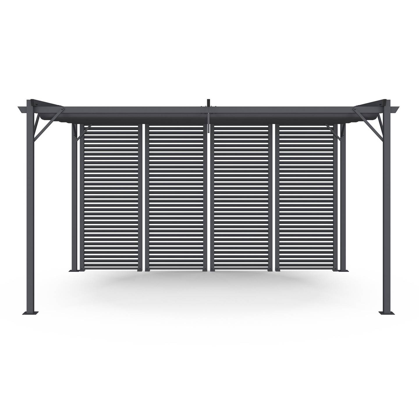 Pergola édition collector persienne toit rétractable 3x4M 4 pans modulables gris anthracite - Image 3