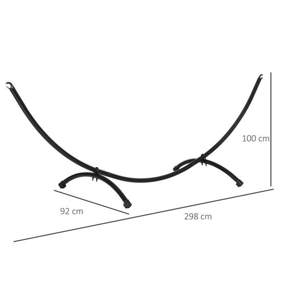 Support de hamac acier noir 300 x 90 x 100 cm - PANGIVO - Image 5