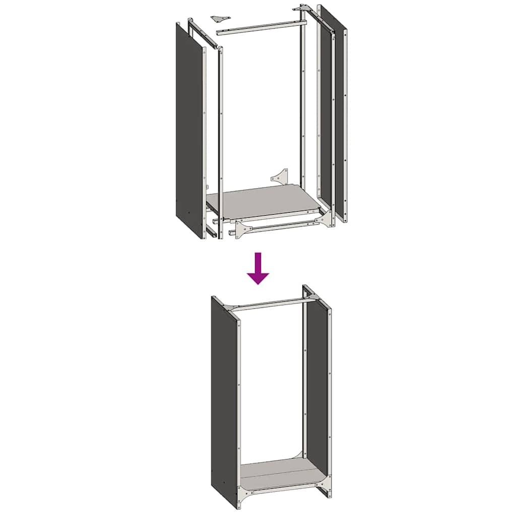 Stockage Bois Vertical en Acier Blanc, Colonne de Rangement 80 cm – ComfortXL Outdoor Living - Image 9